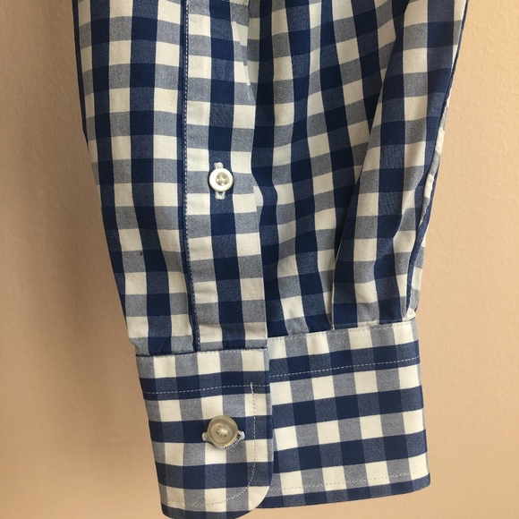 Lands End 16/35 Button Front Blue Check Oxford - Picture 8 of 8